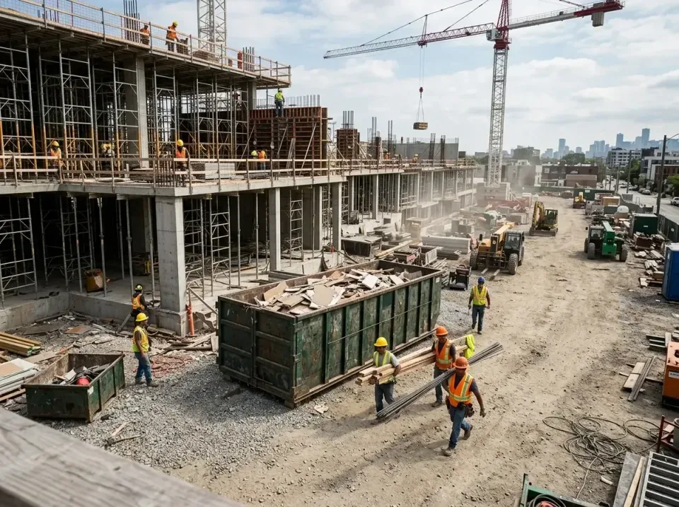 commercial-construction-site-w-002 — frequently asked questions, Low Cost Construction Dumpster Rental in Crystal, MN